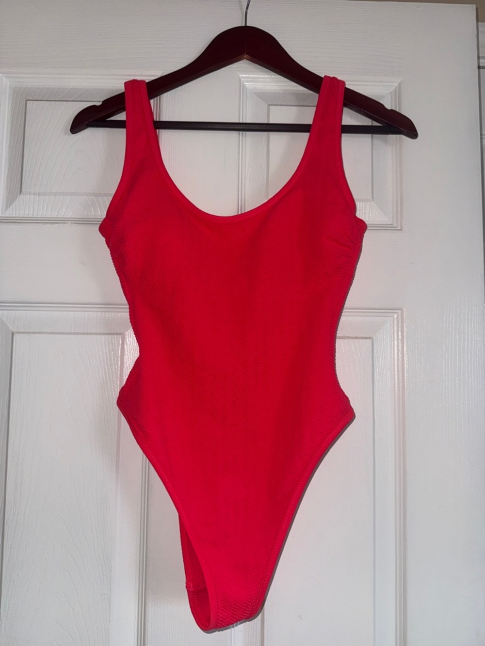 Coral Color One Piece Swimsuit